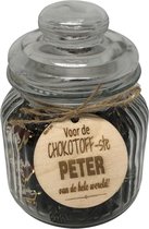 Snoeppot | chokotoffs | PETER | choco-toffe peter | liefste peter| de liefste ben jij | liefste meter| cadeau voor meter| geschenk