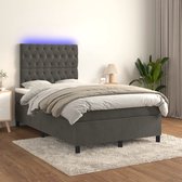 The Living Store Bed s - Boxspring 120x200 cm - Fluweel - Pocketvering - LED