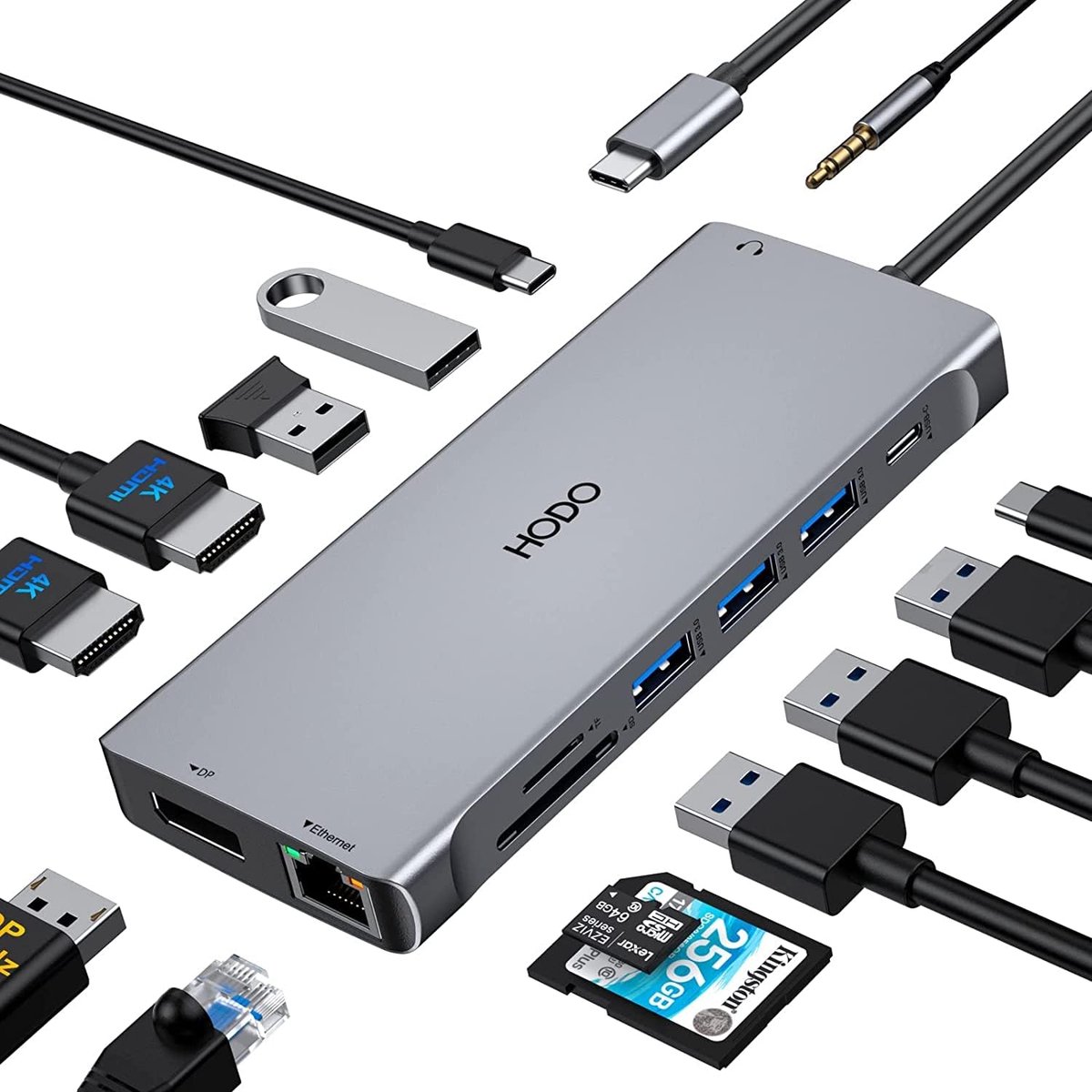 11 in 1 USB C Hub Adapter – Docking station laptop – 4K monitor HDMI – MacBook – HP – ASUS – Lenovo – Dell