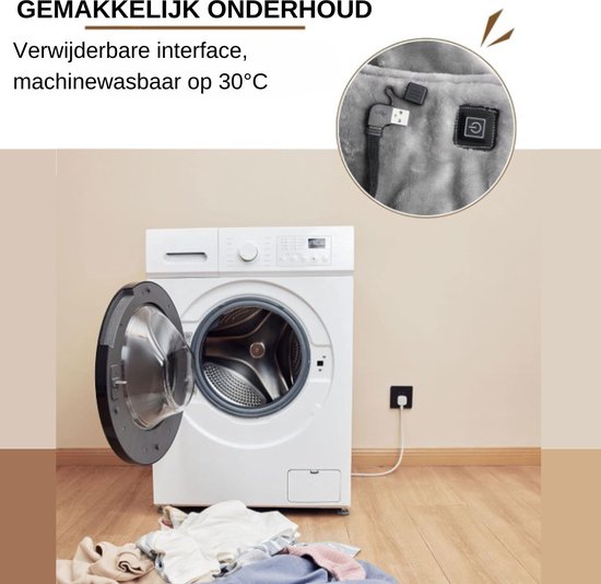 Luxe Elektrische Warmtedeken met Mouwen - 3 Vermogensniveaus - 100 x 180 CM – Koraalfleece - Machine wasbaar - Velvet - Inclusief USB-Oplaadmogelijkheid