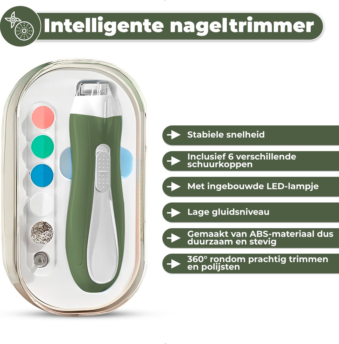 Luxegoed - Nagelvijl set - Nagel vijl set - Electrische Baby Nagel Vijl - Veilig nagels verzorgen met LED licht voor baby, peuter, kinderen en volwassenen - met 6 verschillende vijlen en verstelbare snelheden — cadeau in Verzorging - foto 7