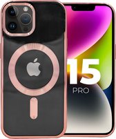ShieldCase hoesje geschikt voor iPhone 15 Pro hoesje roze - Magneet compatible - Hoesje met camerabescherming - Roze hoesje geschikt voor iPhone 15 Pro hoesje magneet roze - Shockproof backcover hoesje