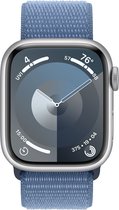 Apple Watch Series 9 - GPS + Cellular - 41mm - Silver Aluminium Case with Winter Blue Sport Loop