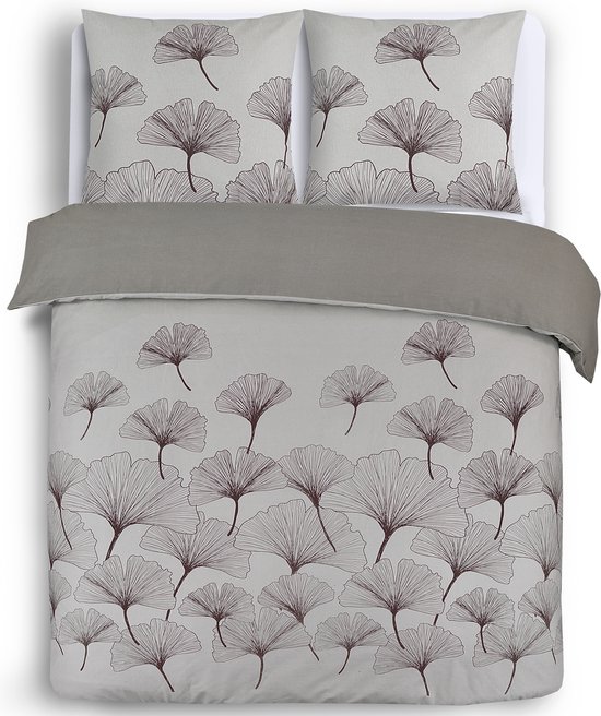 Vision Ginko - Flanel - Omkeerbaar Dekbedovertrek 260 x 240cm met 2 slopen- kingsize bed - 100% Katoen Flanel van Sleeplife — afbeelding 3
