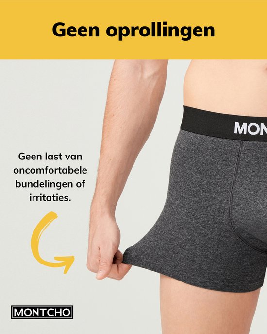 MONTCHO - Caleçon Bio Cotton - Sous-vêtements - Sous-vêtements homme - Lot de 5 - Anthracite - Homme - Taille XXL