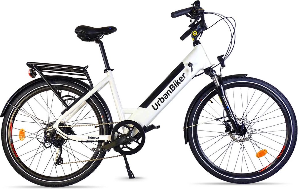 Urbanbiker Sidney | Elektrische fiets Urban | Autonomie 100KM | Wit | 26