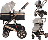 Lorelli Lora Pearl Beige 3-in-1 Combi Kinderwagen incl. Autostoel 1002128-2182