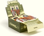 G-ROLLZ 50 Biologische Hennep Vloei met Tips en Dienblad (16 stuk Doos) | 'Vegas Pop' - Organic Hemp Rolling Papers