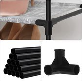 SONGMICS Schoenenrek met 9 niveaus, staand rek, schoenenrek, metalen frame, vliesstof, 89 x 28 x 143 cm, voor sportschoenen, hoge hakken, laarzen, hal, garage, grijs gemêleerd LSR209G12