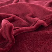 Fleece deken - 130x150cm - Bordeaux Rood - Extra Zacht - Knuffeldeken - Warmtedeken - Plaid