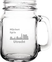 Gegraveerde Drinkglas 45cl met schroefdeksel Utrecht