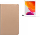 iPad 7 10.2 2019 Hoesje - 10.2 inch - iPad 8 10.2 2020 Hoesje - iPad 9 10.2 2021 Hoesje - iPad 10.2 Bookcase Hoesje - iPad 10.2 Screenprotector - Goud Hoesje + Tempered Glass