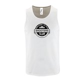 Witte Tanktop sportshirt met "Member of the Shooters club" Print Zwart Size XXXL