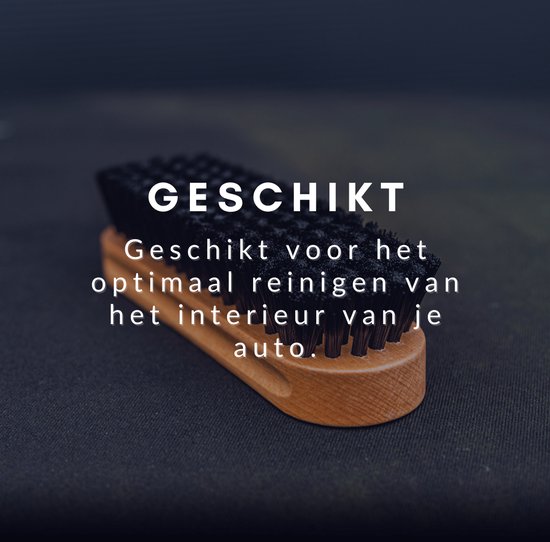 Brosse à manche en bois et poils noirs, adaptée au nettoyage intérieur.