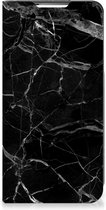 Wallet Book Case Vaderdag Cadeau Geschikt voor Samsung Galaxy S22 Telefoonhoesje Marmer Zwart