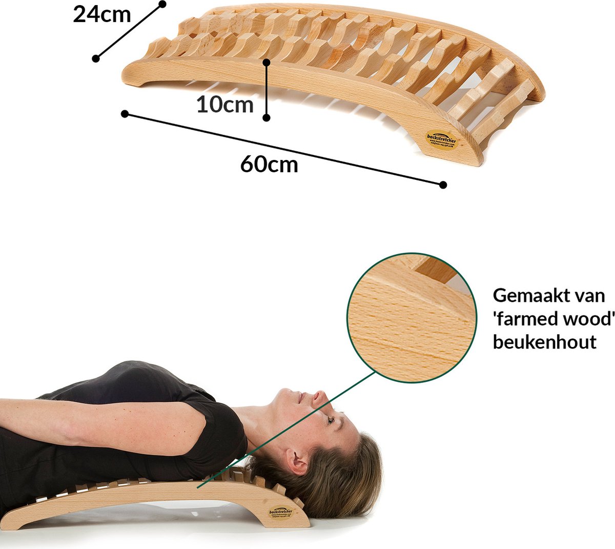 Afbeelding 3 van Backstretcher Rugstretcher RugMassage bij rugklachten – Rug Corrector - Postuur Corrector Rugpijn - al 30 jaar effectief
