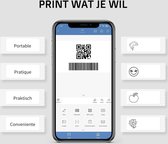 Labelprinter - Pocket printer - Labelwriter - Thermische Labelprinter - Labelmaker - Labelmanager - Etiket printer - Label Maker - Draadloze Printer - Incl. Printrol - Wit