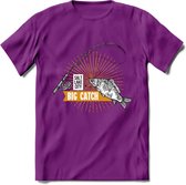 Big Catch - Vissen T-Shirt | Grappig Verjaardag Vis Hobby Cadeau Shirt | Dames - Heren - Unisex | Tshirt Hengelsport Kleding Kado - Paars - XL