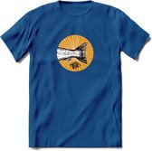 Fishing Tail - Vissen T-Shirt | Grappig Verjaardag Vis Hobby Cadeau Shirt | Dames - Heren - Unisex | Tshirt Hengelsport Kleding Kado - Donker Blauw - XL
