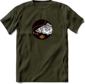 Fishing - Vissen T-Shirt | Grappig Verjaardag Vis Hobby Cadeau Shirt | Dames - Heren - Unisex | Tshirt Hengelsport Kleding Kado - Leger Groen - S