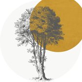 Muursticker Tree Gold -Ø 80 cm