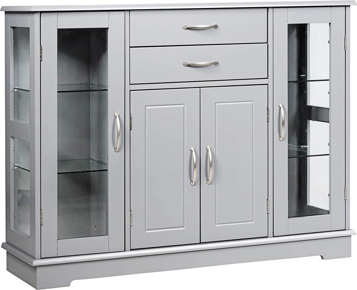 vidaXL - Tuintafel Met Houten Blad - Grijs - Poly rattan - 150 x 90 x 75 cm | Leen Bakker