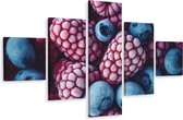 Schilderij - Bevroren bosbessen, 5luik, premium print