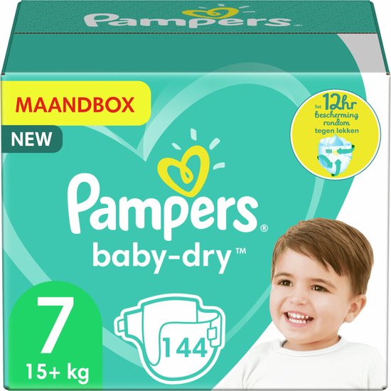 Derde merk patroon Pampers - Baby Dry - Maat 7 - Maandbox - 144 luiers | bol.com