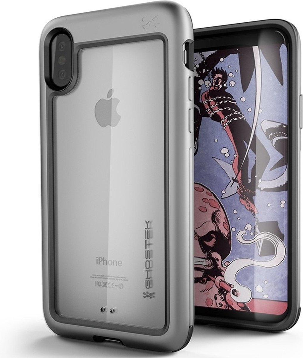 Apple iPhone X/10 Hoesje - Ghostek - Atomic Rugged Serie - Hard Kunststof Backcover - Zilver - Hoesje Geschikt Voor Apple iPhone X/10