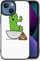 Smartphone Hoesje Geschikt voor iPhone 13 Beschermhoesje met Zwarte rand Cactus Poo