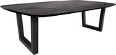 Bootmodel zwarte eikenhouten tafel met facet rand - u-poot