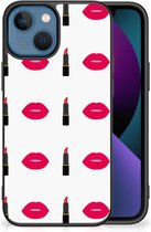 Silicone Hoesje Geschikt voor 13 Telefoon Hoesje met Zwarte rand Lipstick Kiss