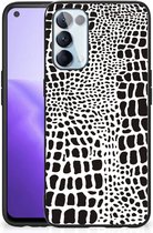 Smartphone Hoesje OPPO Reno5 5G | Find X3 Lite Beschermhoesje met Zwarte rand Slangenprint