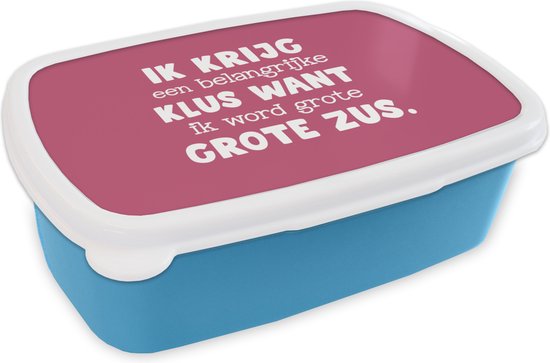 Broodtrommel Blauw - Lunchbox - Brooddoos - Spreuken - Quotes - Ik word