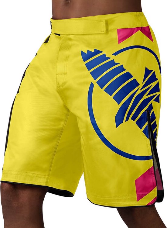 Hayabusa Icon Fight Shorts - Jaune / Blauw - taille M