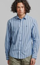 Haze & Finn Overhemd Regular Fit Classic Collar Mc17 0130 12 Stripe Dark Navy Mannen Maat - M