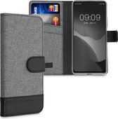 kwmobile telefoonhoesje geschikt voor Xiaomi Mi 11i / Poco F3 - Hoesje met pasjeshouder in grijs / zwart - Case met portemonnee