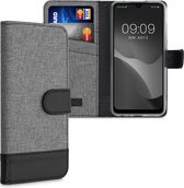 kwmobile telefoonhoesje voor Xiaomi Redmi Note 8T - Hoesje met pasjeshouder in grijs / zwart - Case met portemonnee