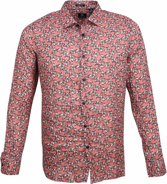 Dstrezzed - Overhemd Bloemen Roze - XL - Heren - Modern-fit | bol.com