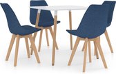 vidaXL 5-delige Eethoek blauw