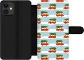 Bookcase Geschikt voor iPhone 12 Pro telefoonhoesje - Kerst - Kerstboom - Patronen - Met vakjes - Wallet case met magneetsluiting