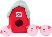 Zippy Paws ZP821 Zippy Burrow - Pig Barn - Speelgoed voor dieren - honden speelgoed – honden knuffel – honden speeltje – honden speelgoed knuffel - hondenspeelgoed piep - hondenspe