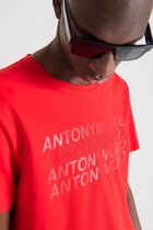 Antony Morato T-shirt Racing Sport Mmks02095 Fa100144 Fire Red 5086 Mannen Maat - M