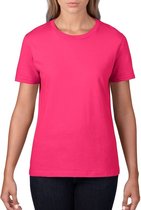 Basic ronde hals t-shirt fuchsia roze voor dames - Casual shirts - Dameskleding t-shirt roze L (40/52)