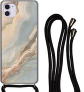 Telefoonkoord - Telefoonketting - Hoesje met koord Geschikt voor iPhone 11 - Luxe - Mineralen - Natuurstenen - Siliconen - Crossbody - Telefoonhoesje met koord