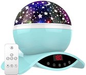 Amouhom Sterrenhemel projectorlamp met afstandsbediening, led-nachtlampje met oplaadbare batterij, 360 graden draaien en timing slaaplicht voor kinderen slaapkamer (blauw)