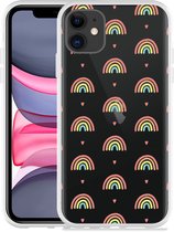 Geschikt voor Apple iPhone 11 Hoesje Regenboog Patroon - Designed by Cazy