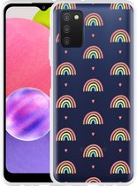 Hoesje Geschikt voor Samsung Galaxy A03s Regenboog Patroon