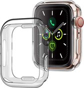 Hoes Geschikt voor Apple Watch SE 2022 44 mm Hoesje Siliconen Case - Hoesje Geschikt voor Apple Watch SE 2022 44 mm Hoes - Transparant