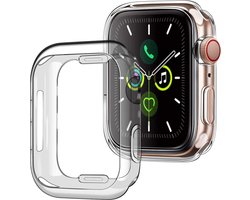 Hoes Geschikt voor Apple Watch SE 2022 44 mm Hoesje Siliconen Case - Hoesje Geschikt voor Apple Watch SE 2022 44 mm Hoes - Transparant